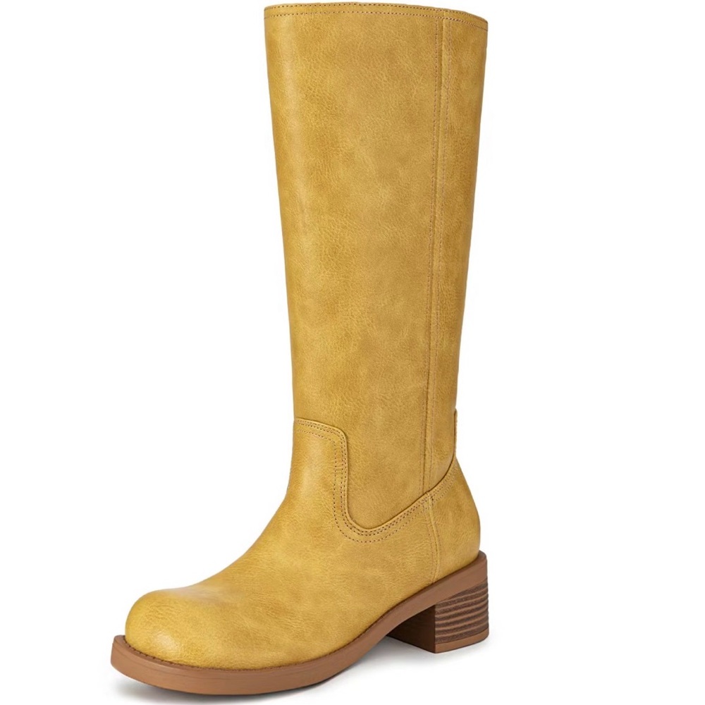 Yellow Knee-High Women's Boots